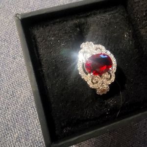 Intricate Ruby and Diamond Ring 7 1/2